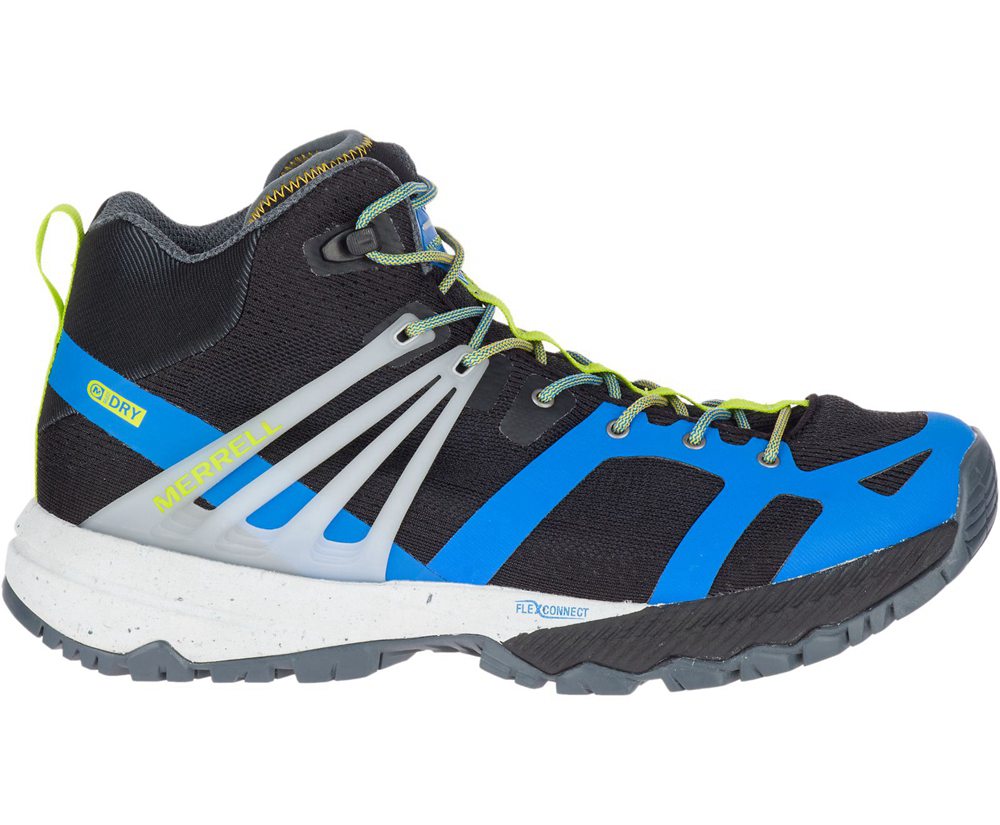 Merrell Hiking Boots Black/Blue/Green - MQM Ace Mid Waterproof - Mens 51IWHGCTJ